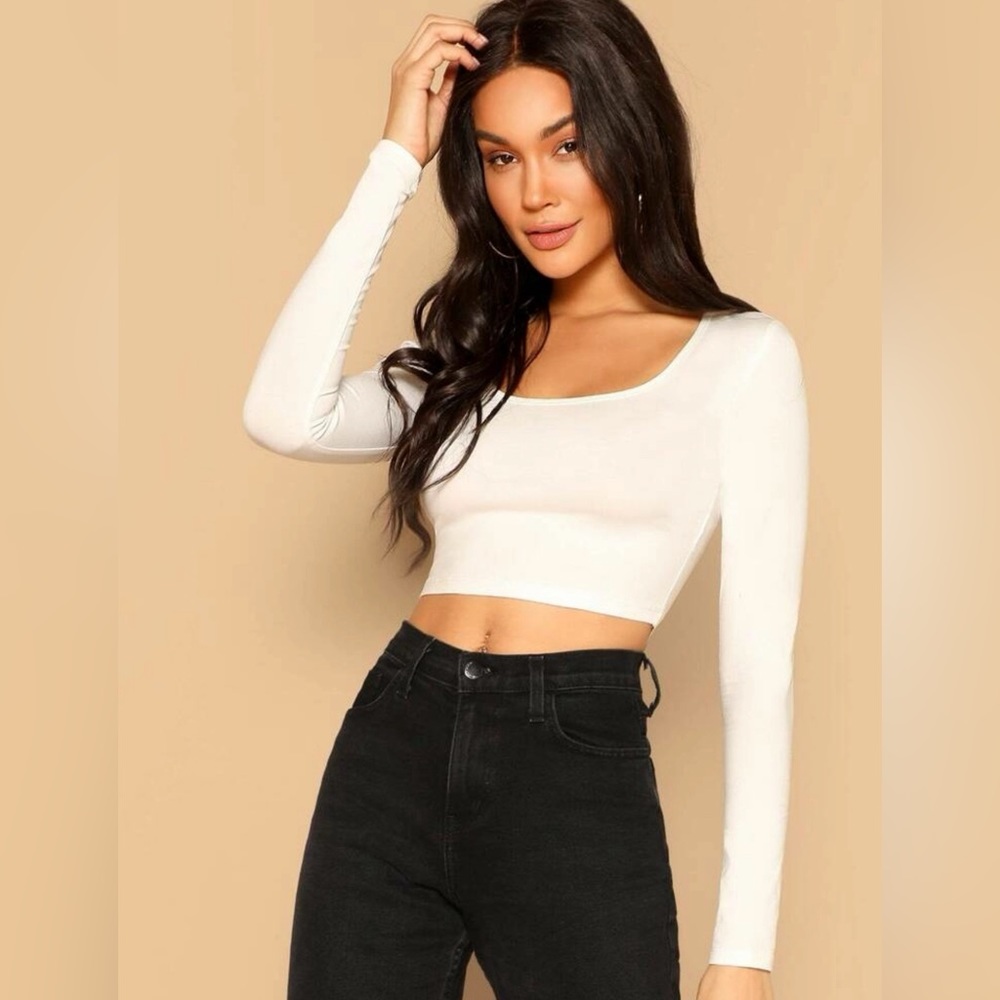 SHEIN white long sleeve top. Size S